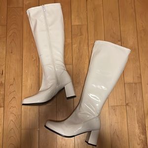 White Gogo boots
